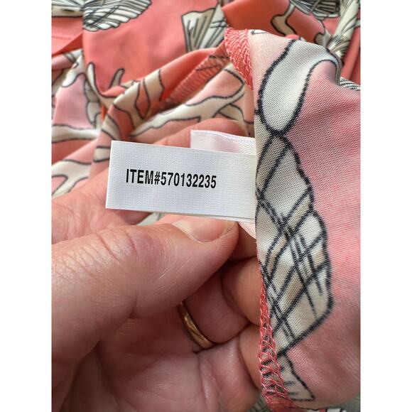 NWT Boston Proper Strapless Maxi Dress Coral Shells Blouson Large - Picture 9 of 12